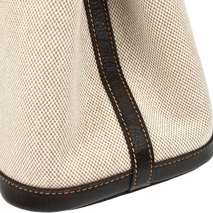 Hermes Beige Toile H Buffalo Garden Party 30 TPM 2way Shoulder Tote Handbag
