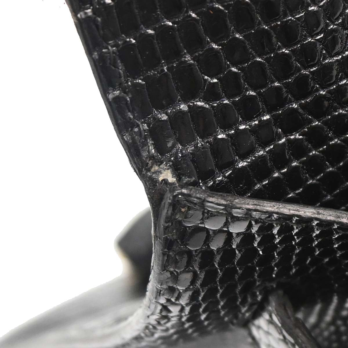 Hermes * Black Lizard Kelly 32 Sellier 2way Shoulder Handbag