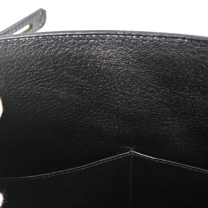 Hermes * Black Lizard Kelly 32 Sellier 2way Shoulder Handbag