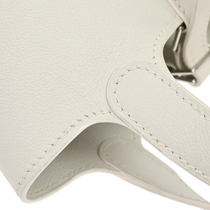 Hermes White Swift Picotin Lock Micro Handbag