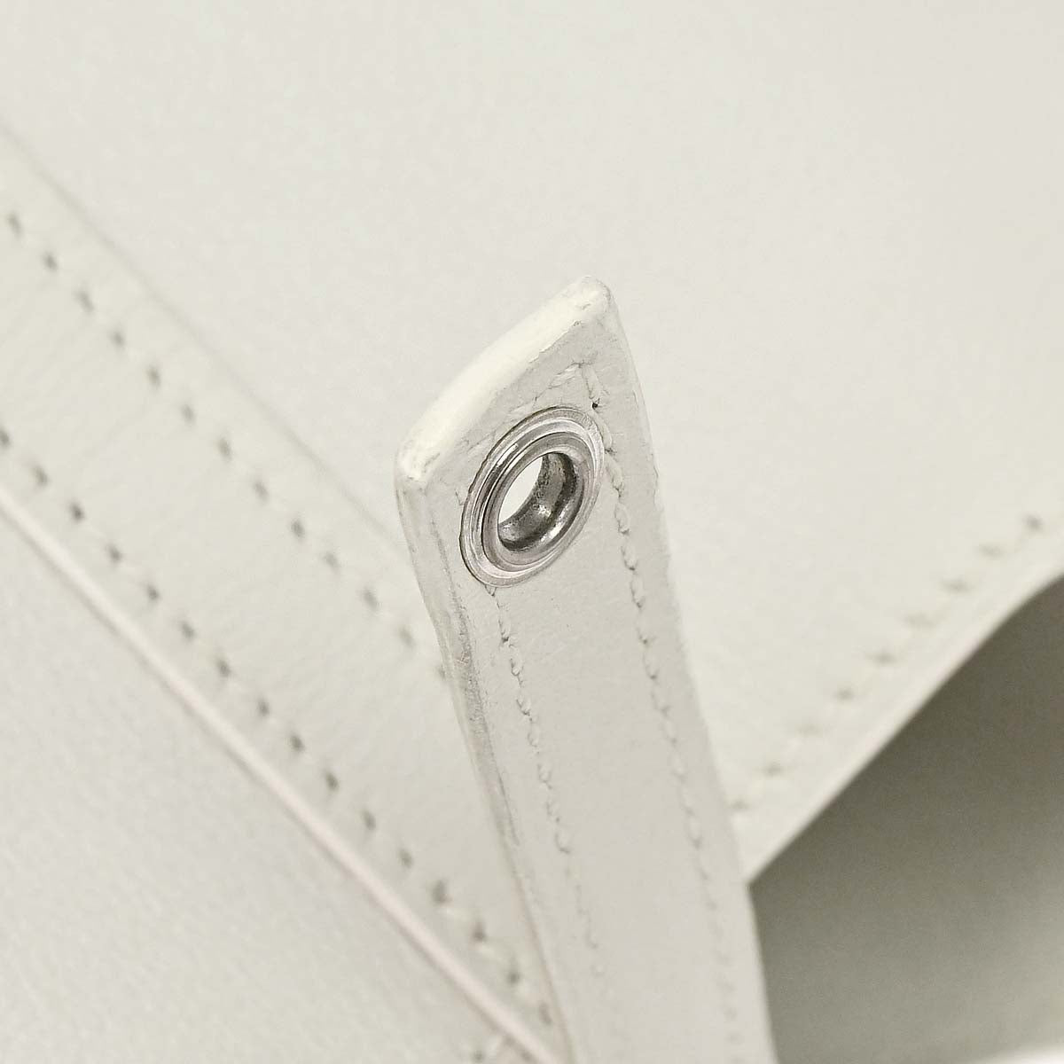 Hermes White Swift Picotin Lock Micro Handbag