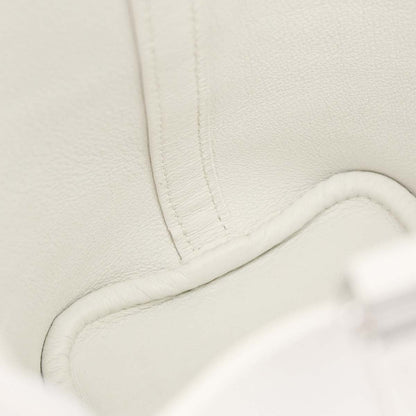 Hermes White Swift Picotin Lock Micro Handbag