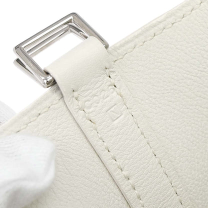 Hermes White Swift Picotin Lock Micro Handbag