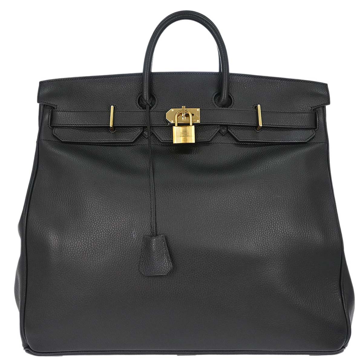 Hermes Black Ardennes Haut a Courroies 50 Handbag