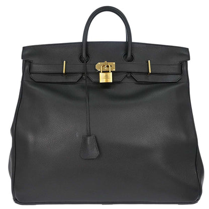 Hermes Black Ardennes Haut a Courroies 50 Handbag
