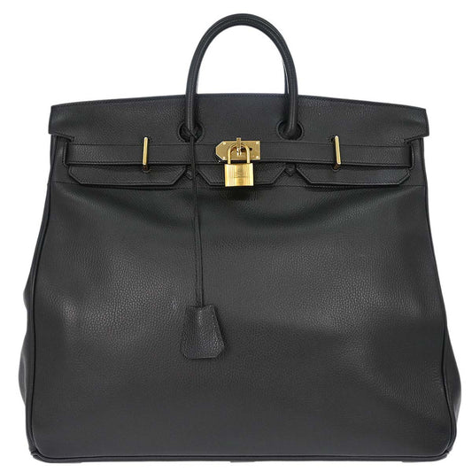 Hermes Black Ardennes Haut a Courroies 50 Handbag
