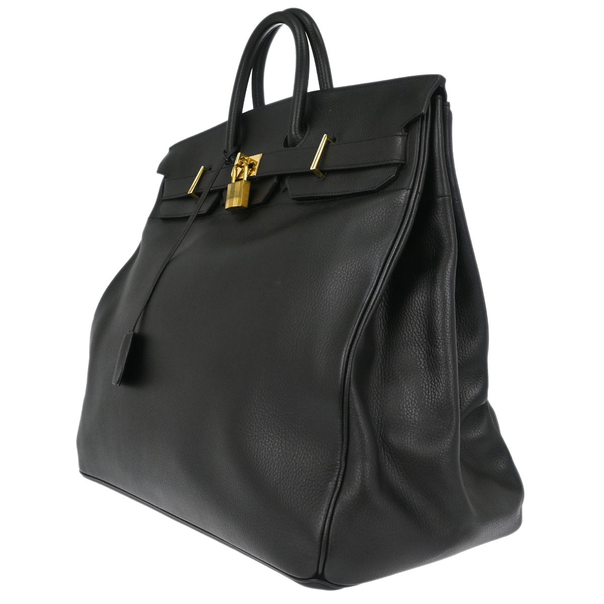 Hermes Black Ardennes Haut a Courroies 50 Handbag
