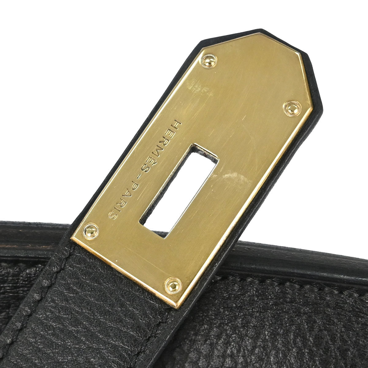 Hermes Black Ardennes Haut a Courroies 50 Handbag