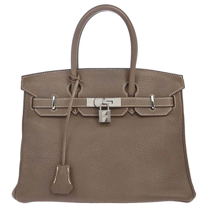Hermes 2015 Etoupe Gray Taurillon Clemence Birkin 30 Handbag