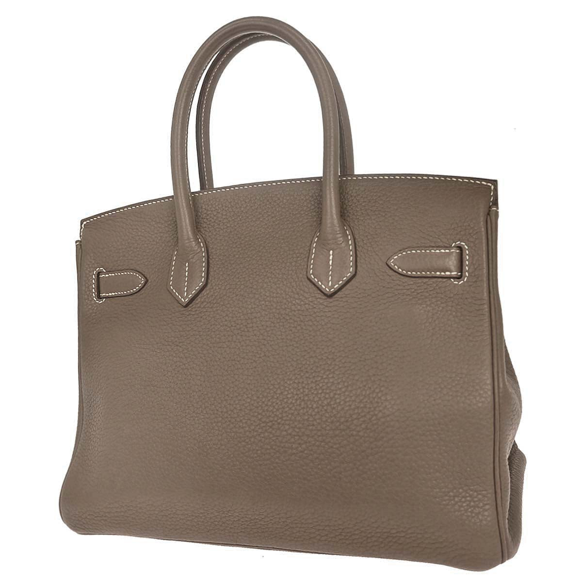 Hermes 2015 Etoupe Gray Taurillon Clemence Birkin 30 Handbag