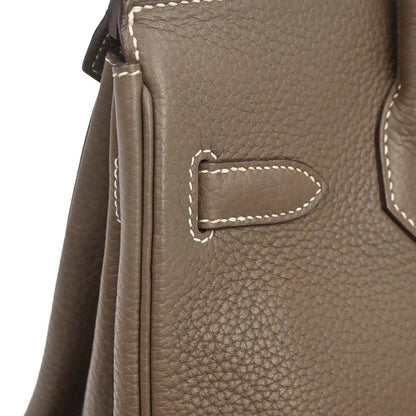 Hermes 2015 Etoupe Gray Taurillon Clemence Birkin 30 Handbag