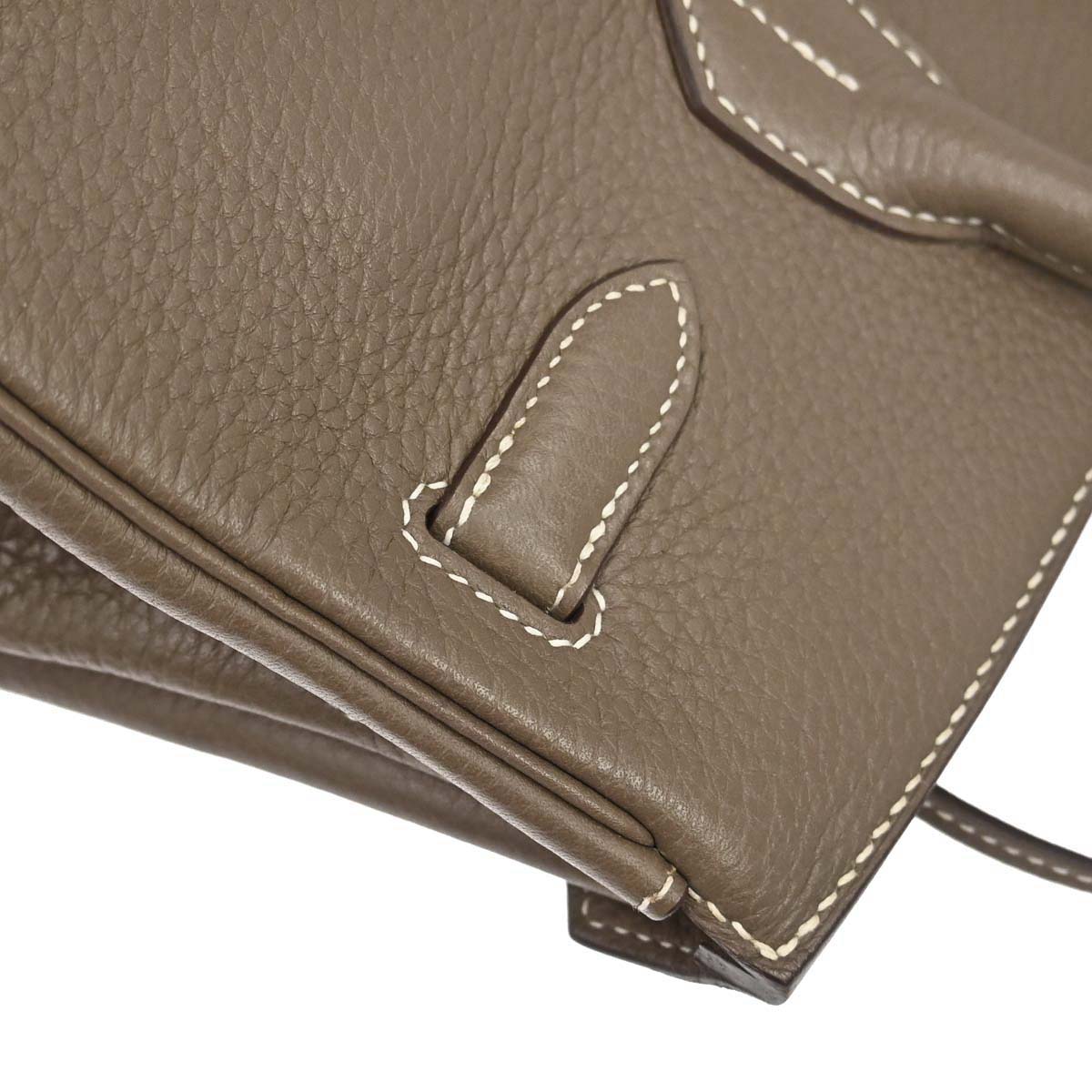 Hermes 2015 Etoupe Gray Taurillon Clemence Birkin 30 Handbag