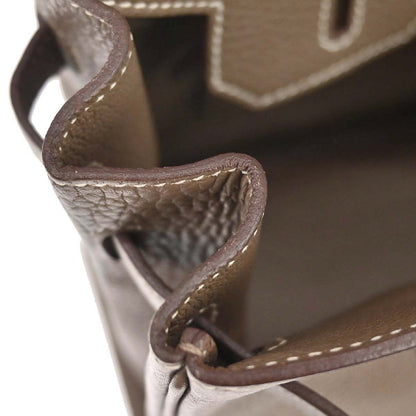 Hermes 2015 Etoupe Gray Taurillon Clemence Birkin 30 Handbag