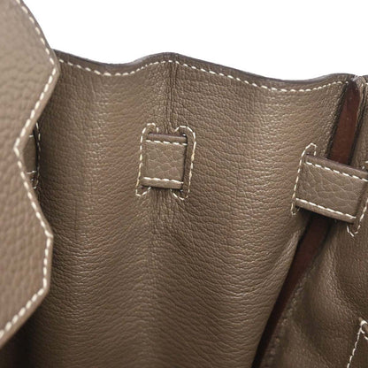 Hermes 2015 Etoupe Gray Taurillon Clemence Birkin 30 Handbag
