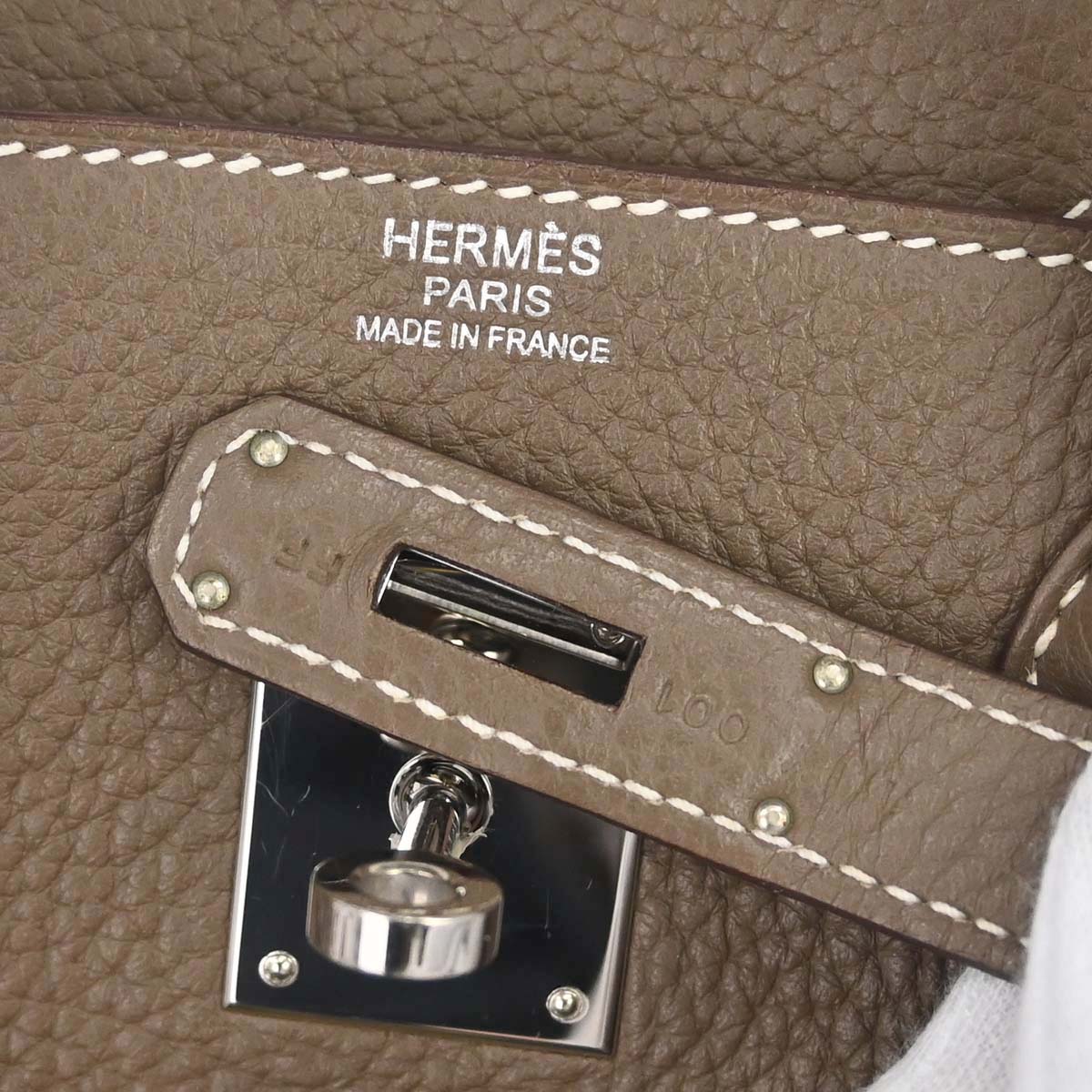 Hermes 2015 Etoupe Gray Taurillon Clemence Birkin 30 Handbag