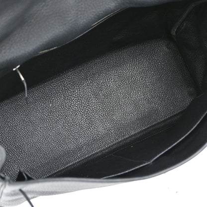 Hermes 2010 Black Taurillon Clemence Kelly 35 Retourne 2way Shoulder Handbag