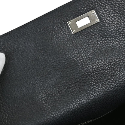 Hermes 2010 Black Taurillon Clemence Kelly 35 Retourne 2way Shoulder Handbag
