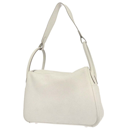 Hermes Vanilla Taurillon Clemence Lindy 30 Shoulder Bag