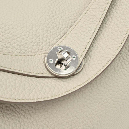Hermes Vanilla Taurillon Clemence Lindy 30 Shoulder Bag
