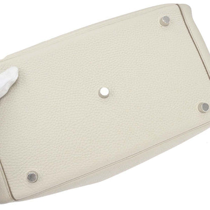 Hermes Vanilla Taurillon Clemence Lindy 30 Shoulder Bag
