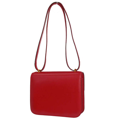 Hermes Rouge Garance Box Calf Constance 18 Shoulder Bag