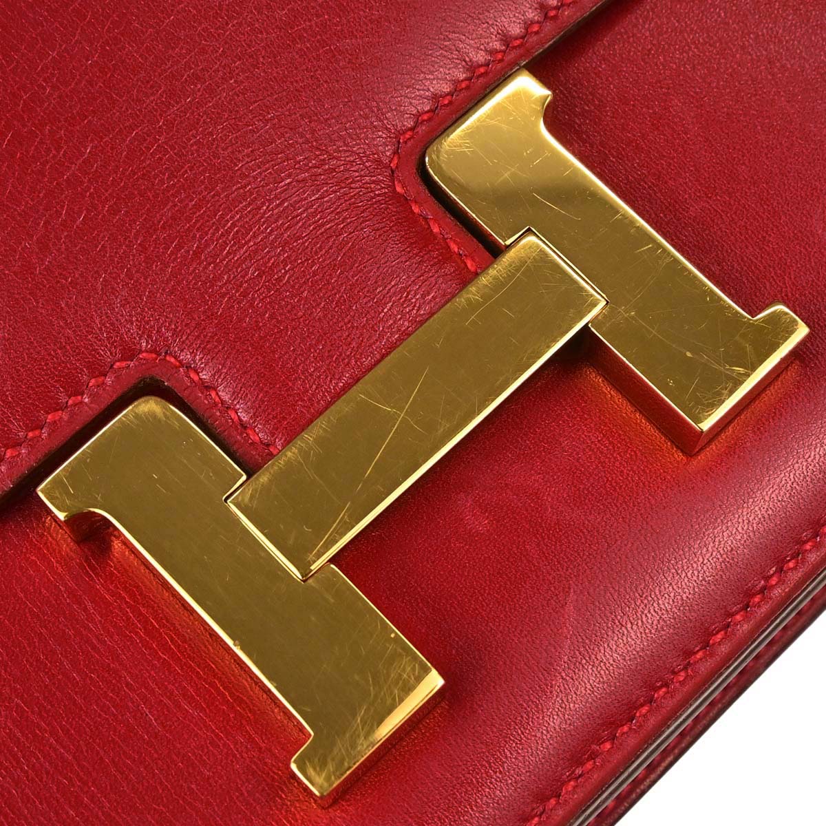Hermes Rouge Garance Box Calf Constance 18 Shoulder Bag