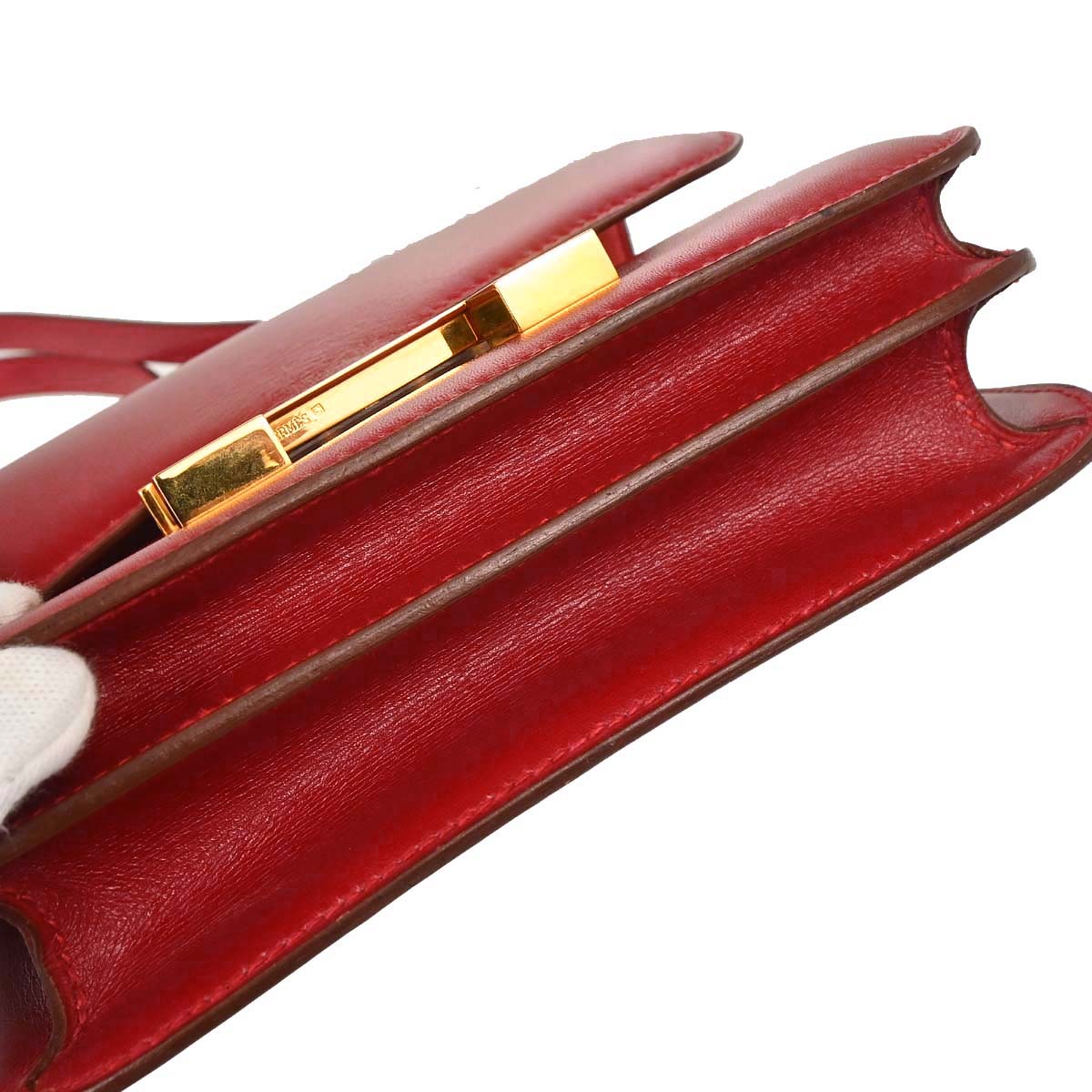 Hermes Rouge Garance Box Calf Constance 18 Shoulder Bag