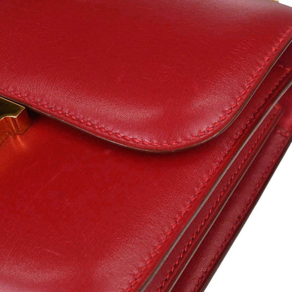 Hermes Rouge Garance Box Calf Constance 18 Shoulder Bag