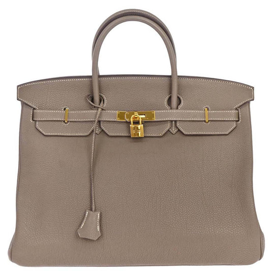 Hermes 2012 Etoupe Gray Togo Birkin 40 Handbag