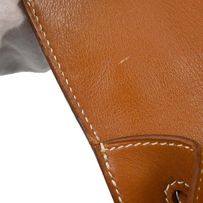 Hermes Blue Natural Toile Jean Vache Kelly 32 Sellier Handbag