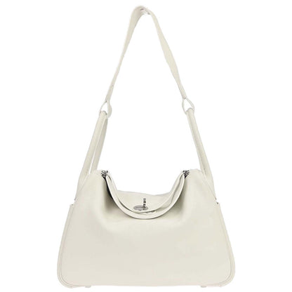 Hermes White Evercolor Lindy 30 Shoulder Bag