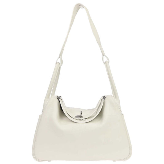 Hermes White Evercolor Lindy 30 Shoulder Bag