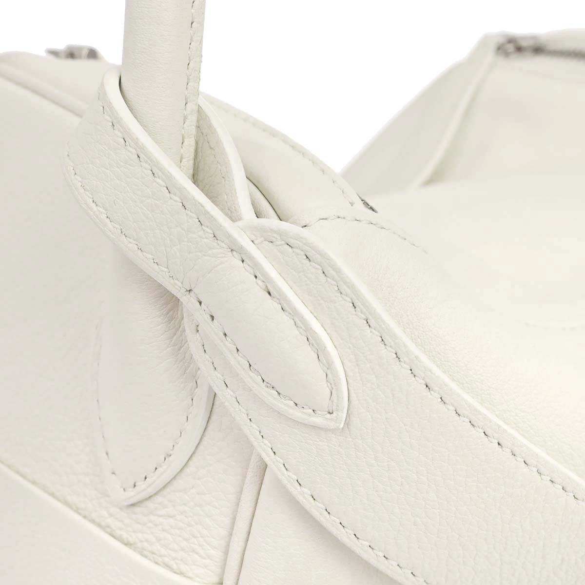 Hermes White Evercolor Lindy 30 Shoulder Bag