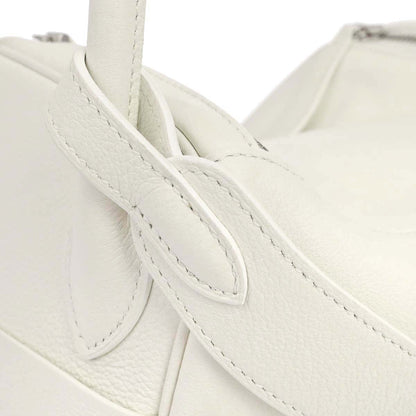Hermes White Evercolor Lindy 30 Shoulder Bag