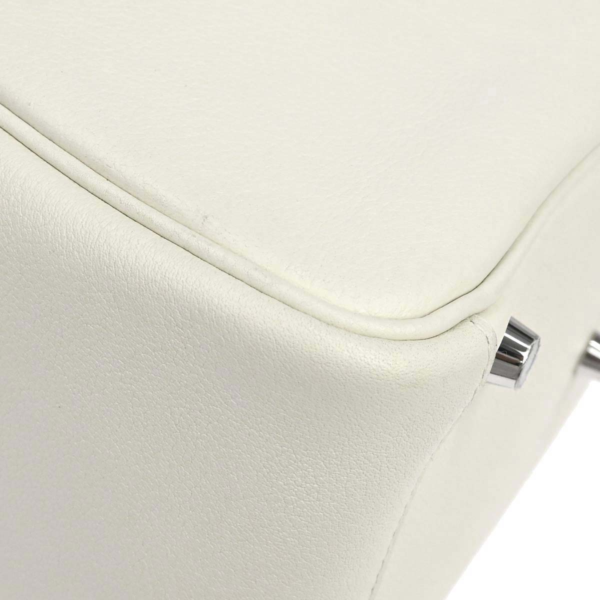 Hermes White Evercolor Lindy 30 Shoulder Bag