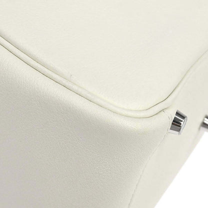 Hermes White Evercolor Lindy 30 Shoulder Bag