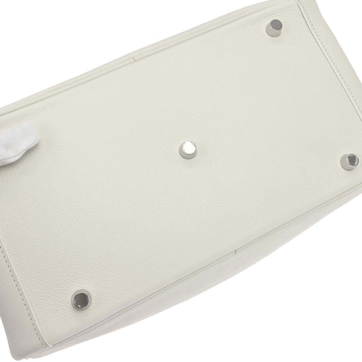 Hermes White Evercolor Lindy 30 Shoulder Bag