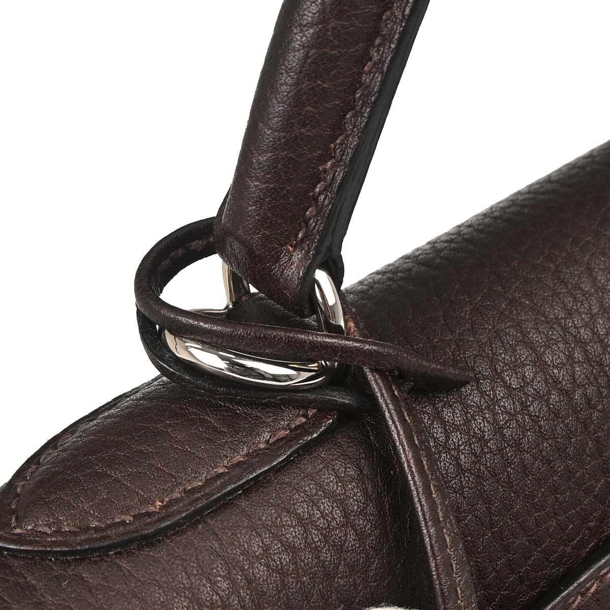 Hermes Chocolat Fjord Kelly 32 Sellier 2way Shoulder Handbag
