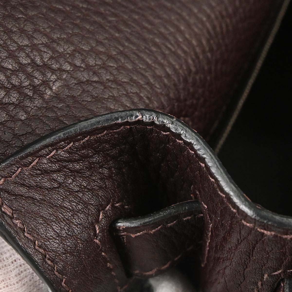 Hermes Chocolat Fjord Kelly 32 Sellier 2way Shoulder Handbag