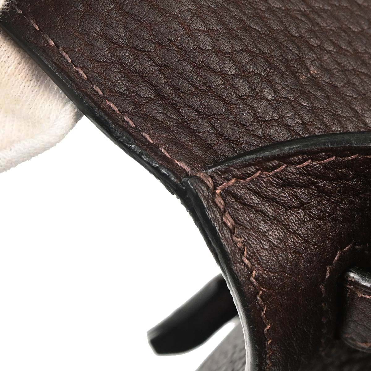 Hermes Chocolat Fjord Kelly 32 Sellier 2way Shoulder Handbag