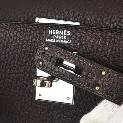 Hermes Chocolat Fjord Kelly 32 Sellier 2way Shoulder Handbag