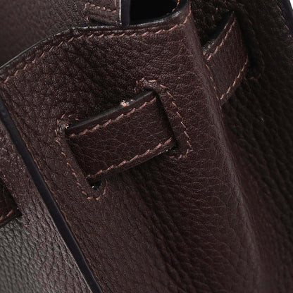 Hermes Chocolat Fjord Kelly 32 Sellier 2way Shoulder Handbag