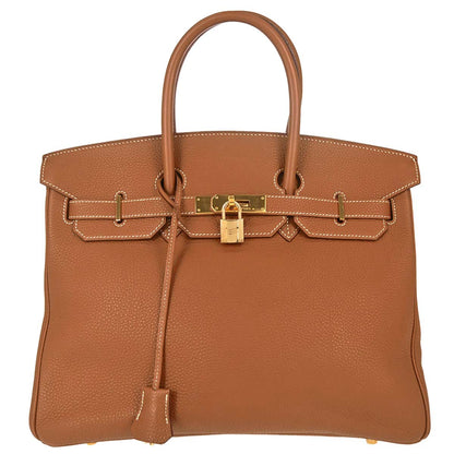 Hermes Gold Togo Birkin 35 Handbag