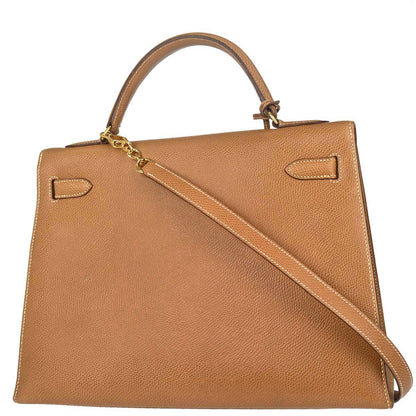 Hermes Natural Courchevel Kelly 32 Sellier 2way Shoulder Handbag