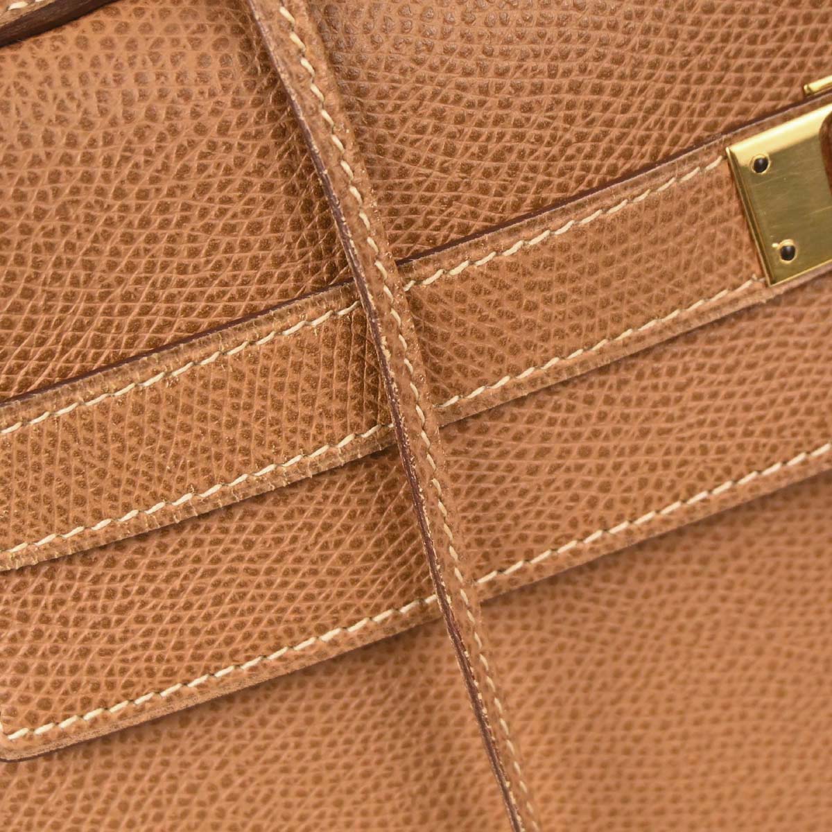 Hermes Natural Courchevel Kelly 32 Sellier 2way Shoulder Handbag
