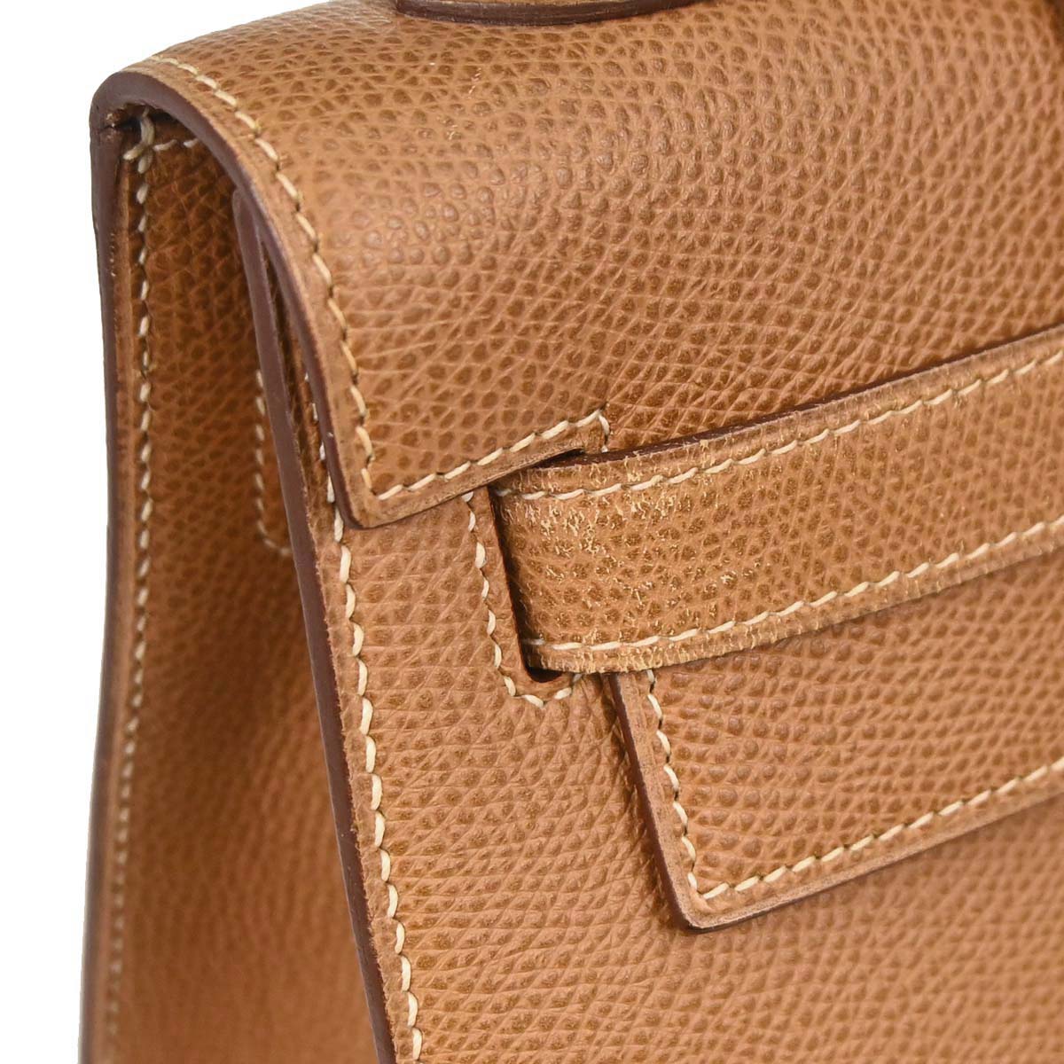 Hermes Natural Courchevel Kelly 32 Sellier 2way Shoulder Handbag
