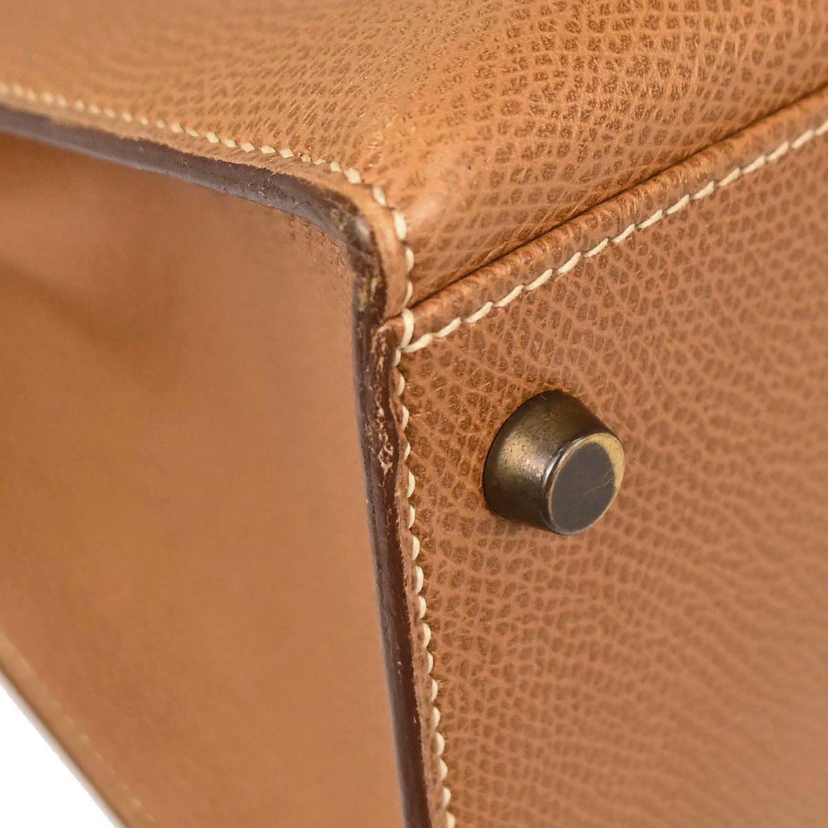 Hermes Natural Courchevel Kelly 32 Sellier 2way Shoulder Handbag