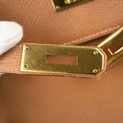 Hermes Natural Courchevel Kelly 32 Sellier 2way Shoulder Handbag