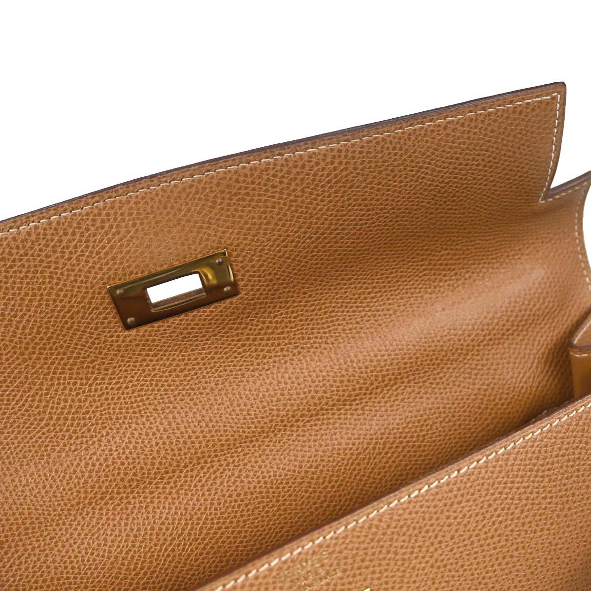 Hermes Natural Courchevel Kelly 32 Sellier 2way Shoulder Handbag