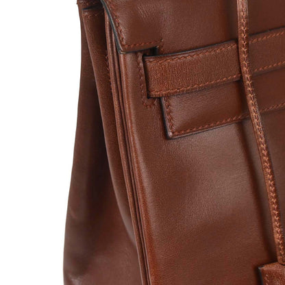 Hermes Marron Fonce Box Calf Kelly 32 Retourne 2way Shoulder Handbag